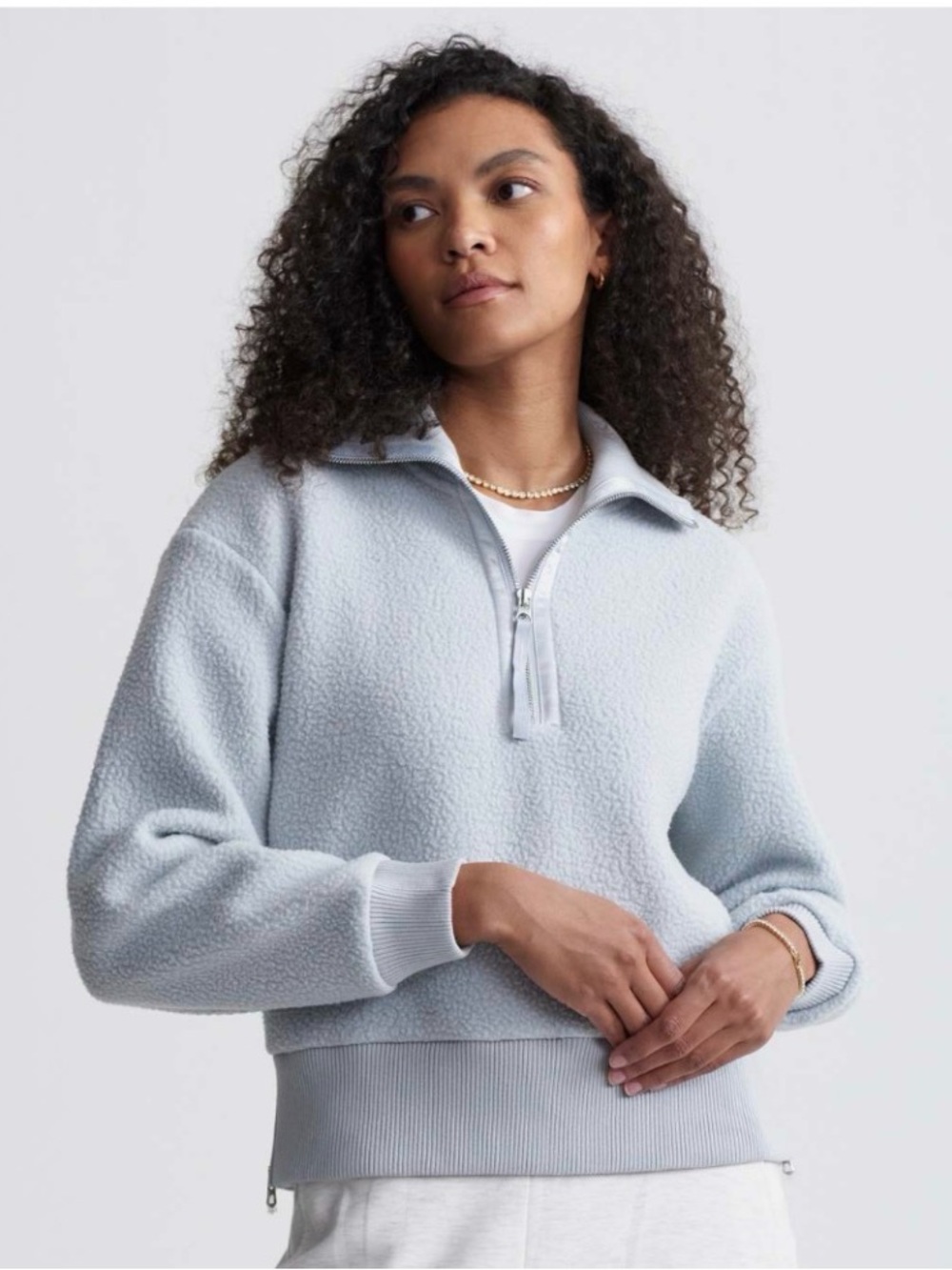 Varley Roselle Half Zip Fleece in Pearl Blue